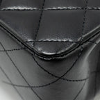 CHANEL MEDIUM CLASSIC DOUBLE FLAP BAG LAMBSKIN BLACK GHW (MICROCHIP)