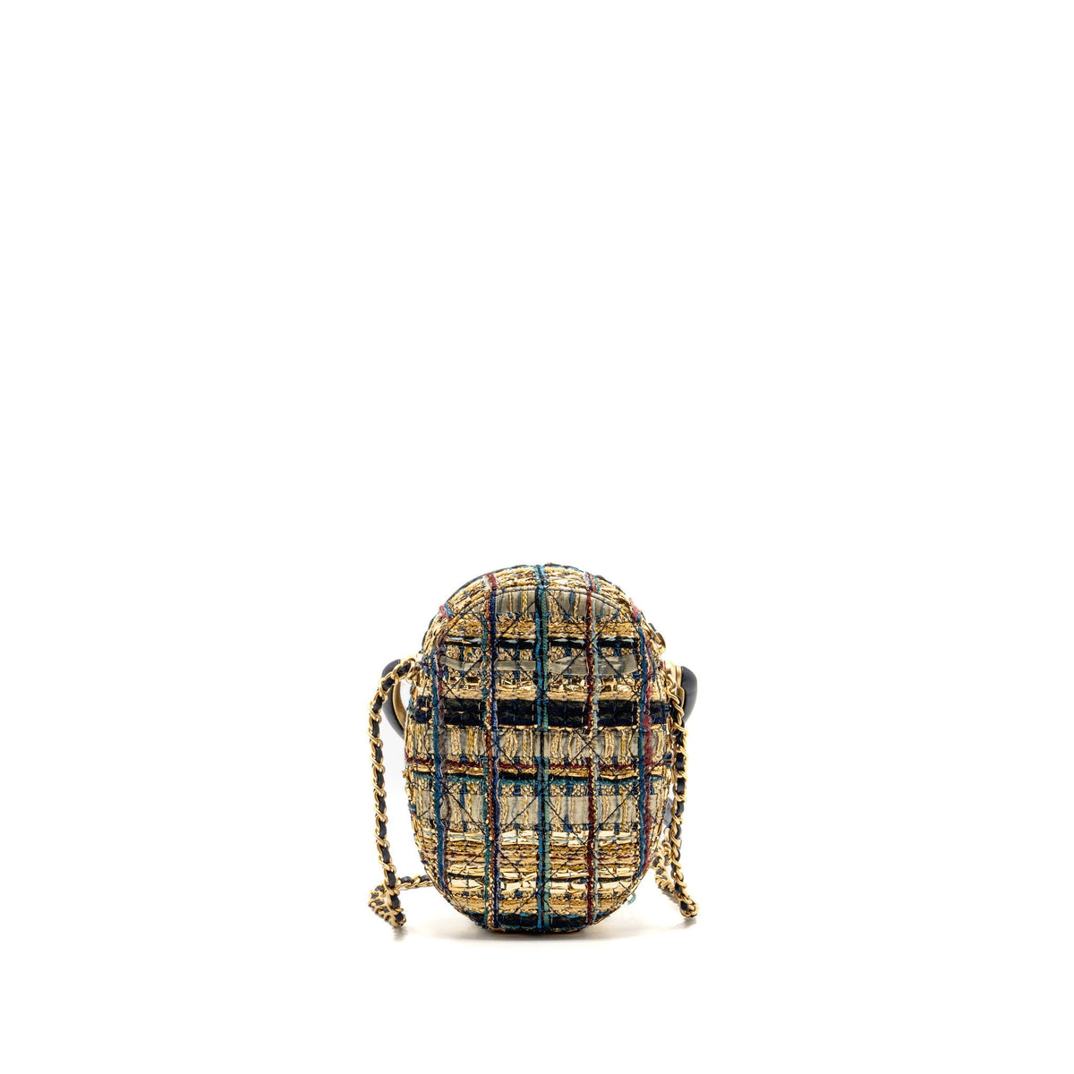 Chanel 19A Egypt Oval Camera Case Tweed Multicolour GHW