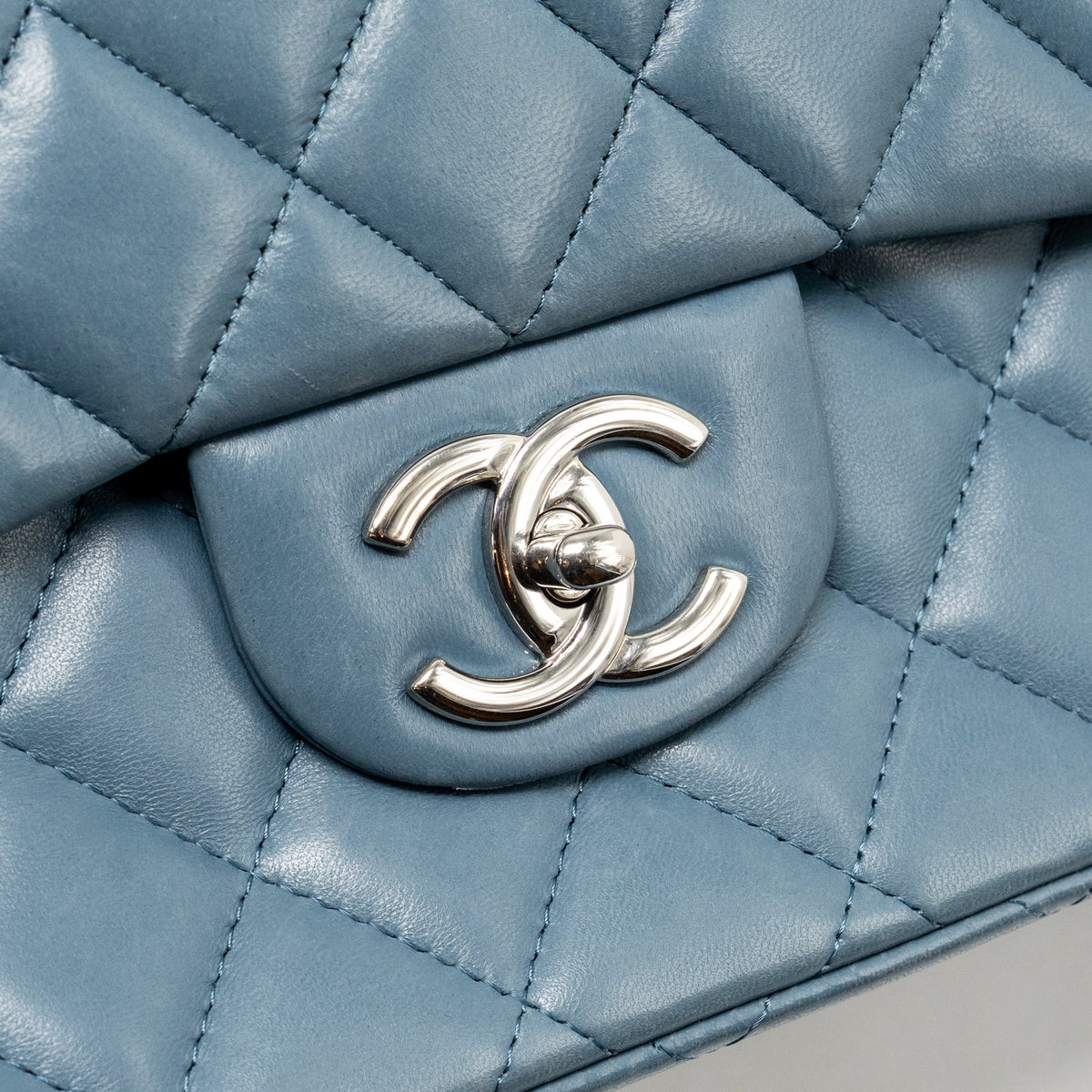Chanel Classic maxi double flap bag lambskin blue SHW