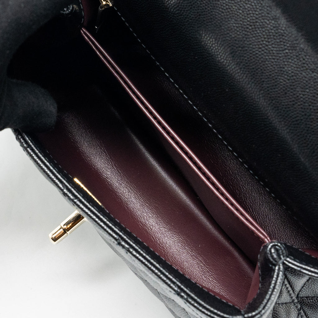CHANEL SMALL COCO HANDLE CAVIAR BLACK LGHW (MICROCHIP)