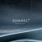 Chanel Classic maxi double flap bag lambskin blue SHW