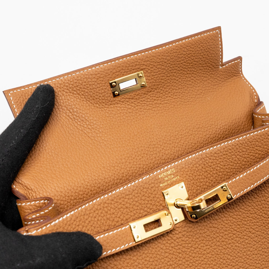 Hermes Kelly 25 Togo Gold GHW