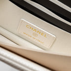 CHANEL MINI FLAP WALLET WITH CHAIN LAMBSKIN WHITE LGHW