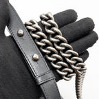CHANEL CHEVRON MEDIUM BOY BAG CALFSKIN BLACK RUTHENIUM SHW