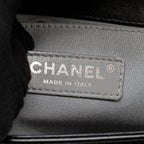 CHANEL CHEVRON MEDIUM BOY BAG CALFSKIN BLACK RUTHENIUM SHW