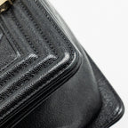 CHANEL SMALL BOY BAG CHEVRON CAVIAR BLACK LGHW