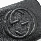 GUCCI DISCO SOHO CAMERA BAG GRAINED CALFSKIN BLACK GHW