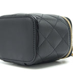 CHANEL SMALL HANDLE VANITY WITH CHAIN  LAMBSKIN BLACK GHW