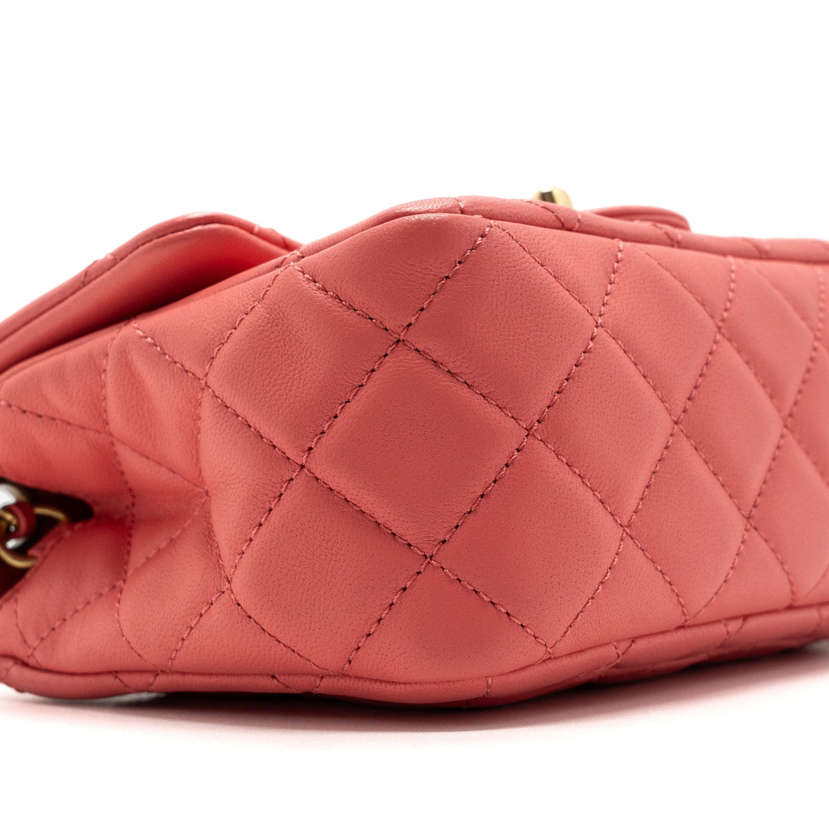 CHANEL PEARL CRUSH MINI SQUARE FLAP BAG LAMBSKIN PINK GHW