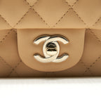 CHANEL 22C MINI SQUARE FLAP BAG LAMBSKIN BEIGE LGHW(MICROCHIP)