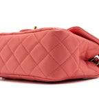 CHANEL PEARL CRUSH MINI SQUARE FLAP BAG LAMBSKIN PINK GHW