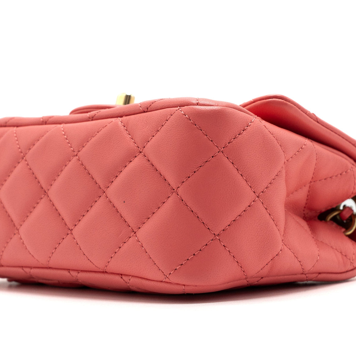 CHANEL PEARL CRUSH MINI SQUARE FLAP BAG LAMBSKIN PINK GHW