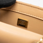 CHANEL 23K PEARL CRUSH MINI SQUARE FLAP BAG LAMBSKIN BEIGE GHW (MICROCHIP)