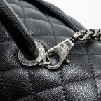 CHANEL LARGE COCO HANDLE CAVIAR BLACK RUTHENIUM HARDWARE