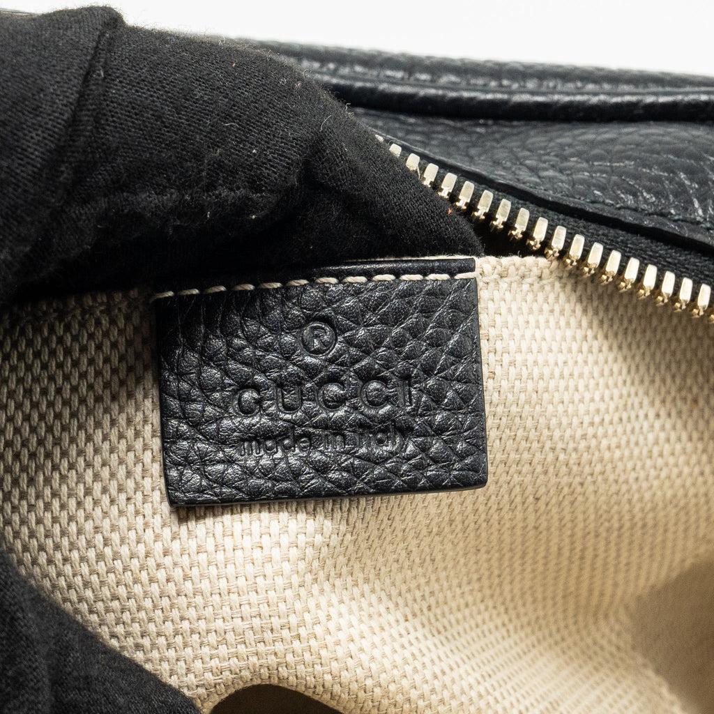 GUCCI DISCO SOHO CAMERA BAG GRAINED CALFSKIN BLACK GHW