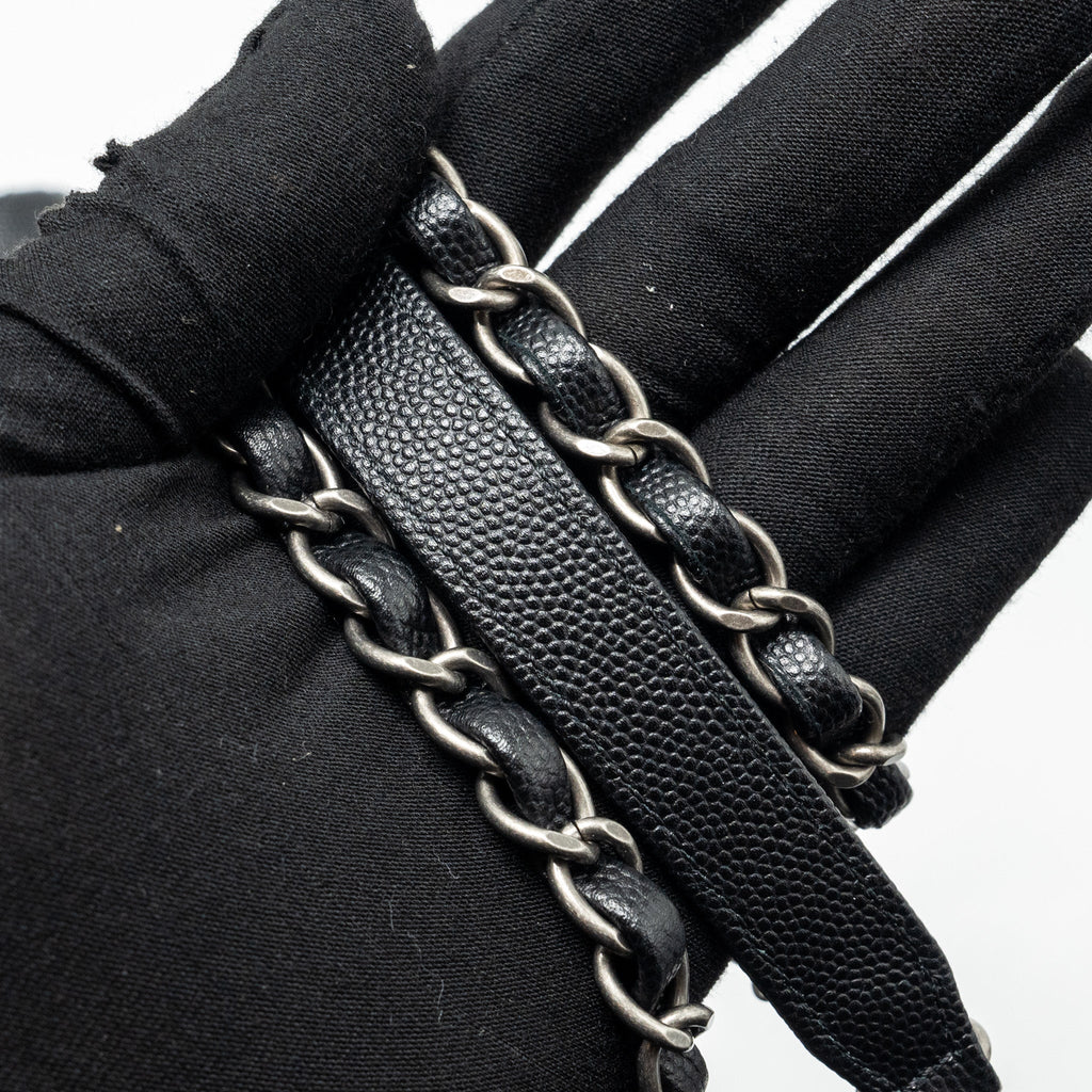 CHANEL LARGE COCO HANDLE CAVIAR BLACK RUTHENIUM HARDWARE