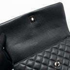 CHANEL LARGE COCO HANDLE CAVIAR BLACK RUTHENIUM HARDWARE