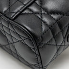 DIOR MICRO LADY DIOR VANITY CASE BAG CANNAGE LAMBSKIN BLACK LGHW