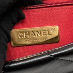 CHANEL SMALL 19 BAG LAMBSKIN BLACK MULTICOLOR HARDWARE (MICROCHIP)