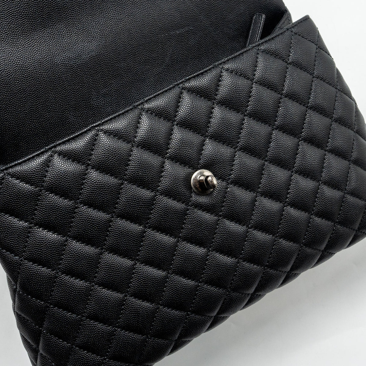 CHANEL LARGE COCO HANDLE CAVIAR BLACK RUTHENIUM HARDWARE