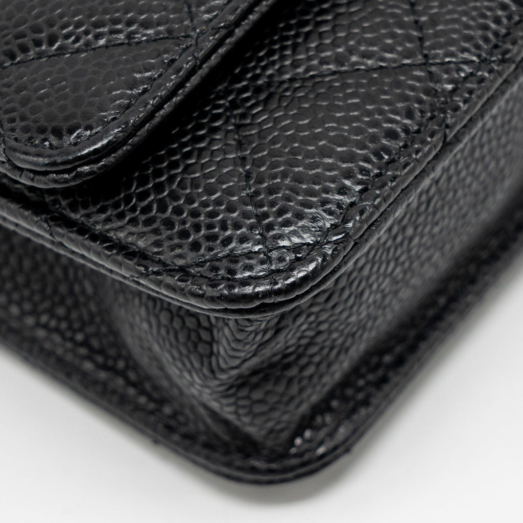 CHANEL CLASSIC WALLET ON CHAIN CAVIAR BLACK GHW