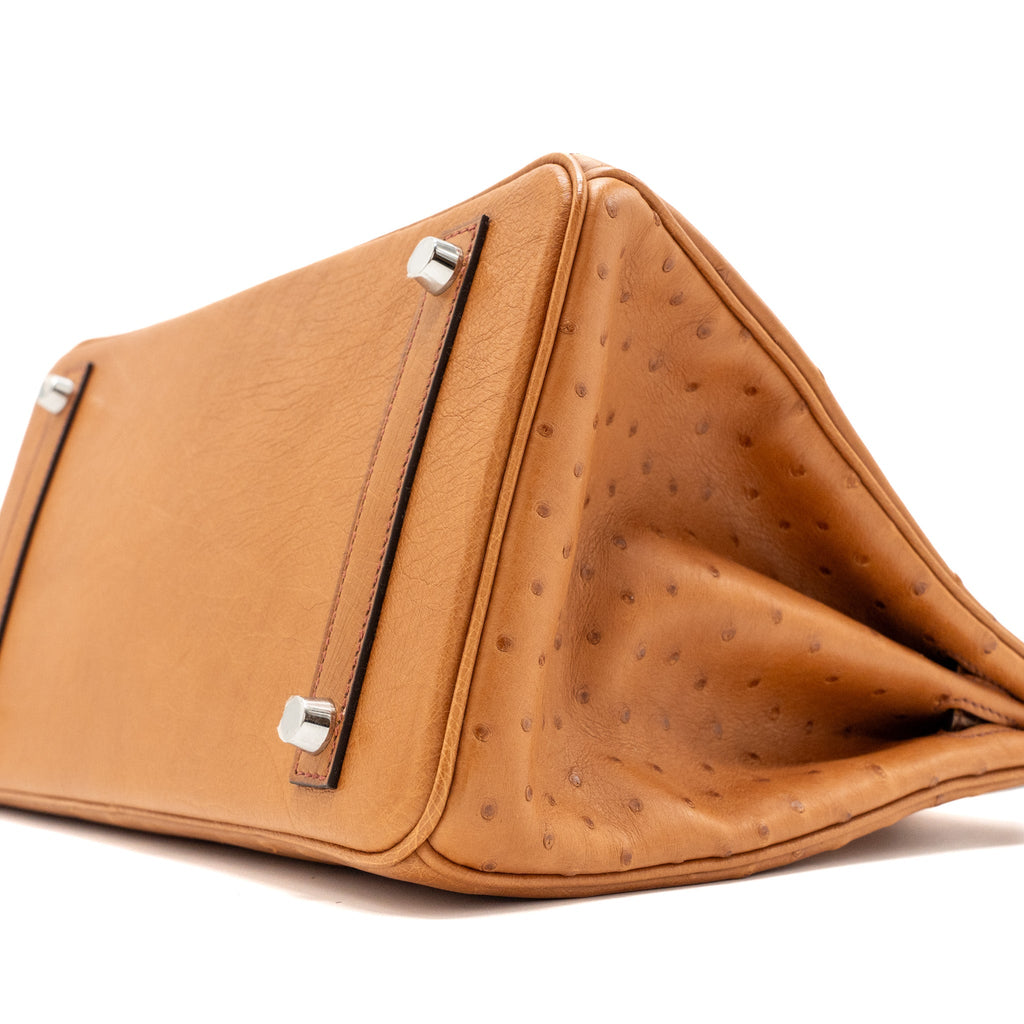 Hermes birkin 30 touch ostrich / alligator mississippiensis shiny cognac / miel SHW