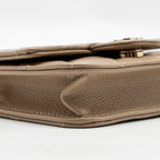 CHANEL MINI FLAP CLUTCH WITH CHAIN CAVIAR DARK BEIGE LGHW (MICROCHIP)