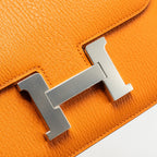 Hermes Mini Constance chevron mysore orange / rose azalee SHW