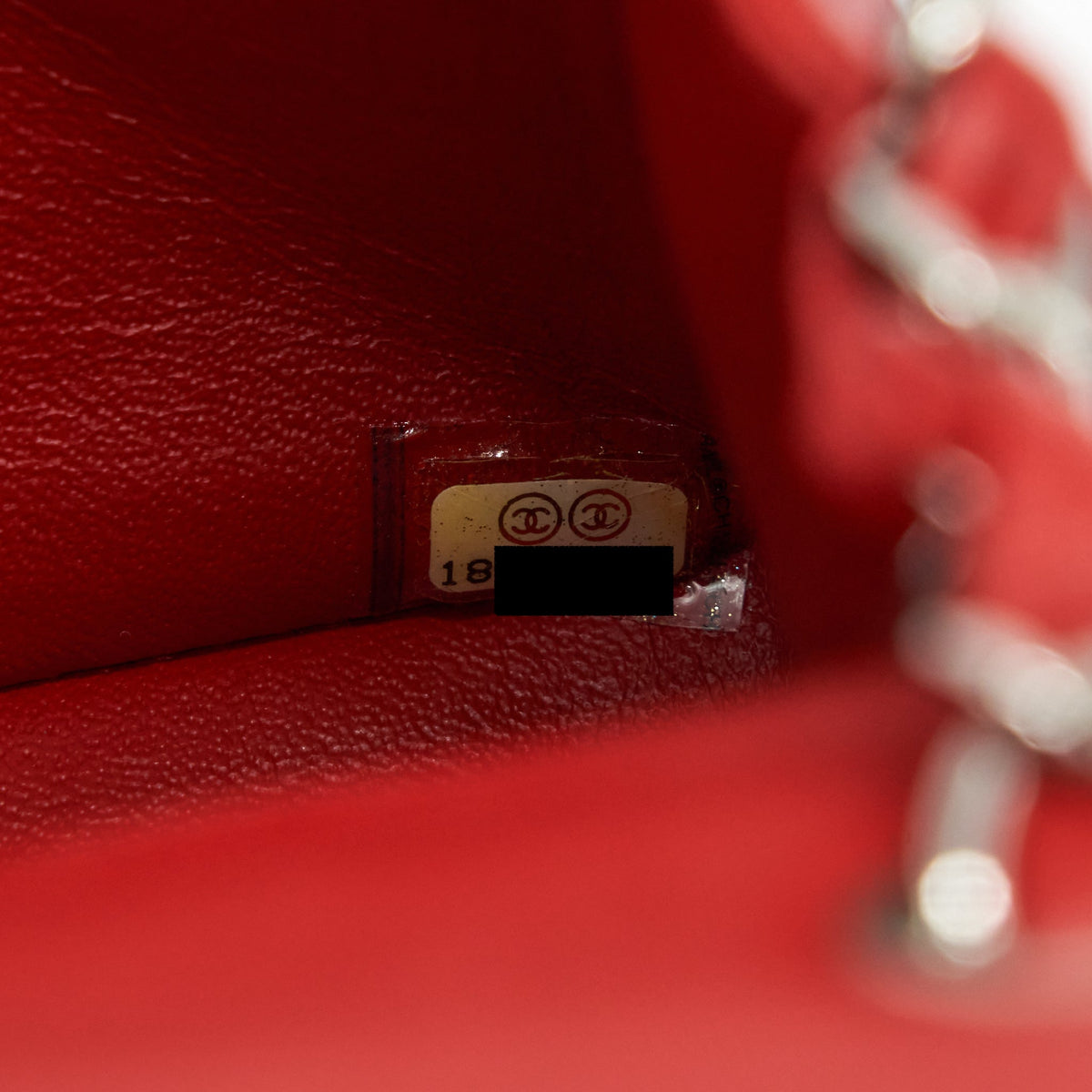 CHANEL MINI SQUARE FLAP BAG LAMBSKIN RED SHW