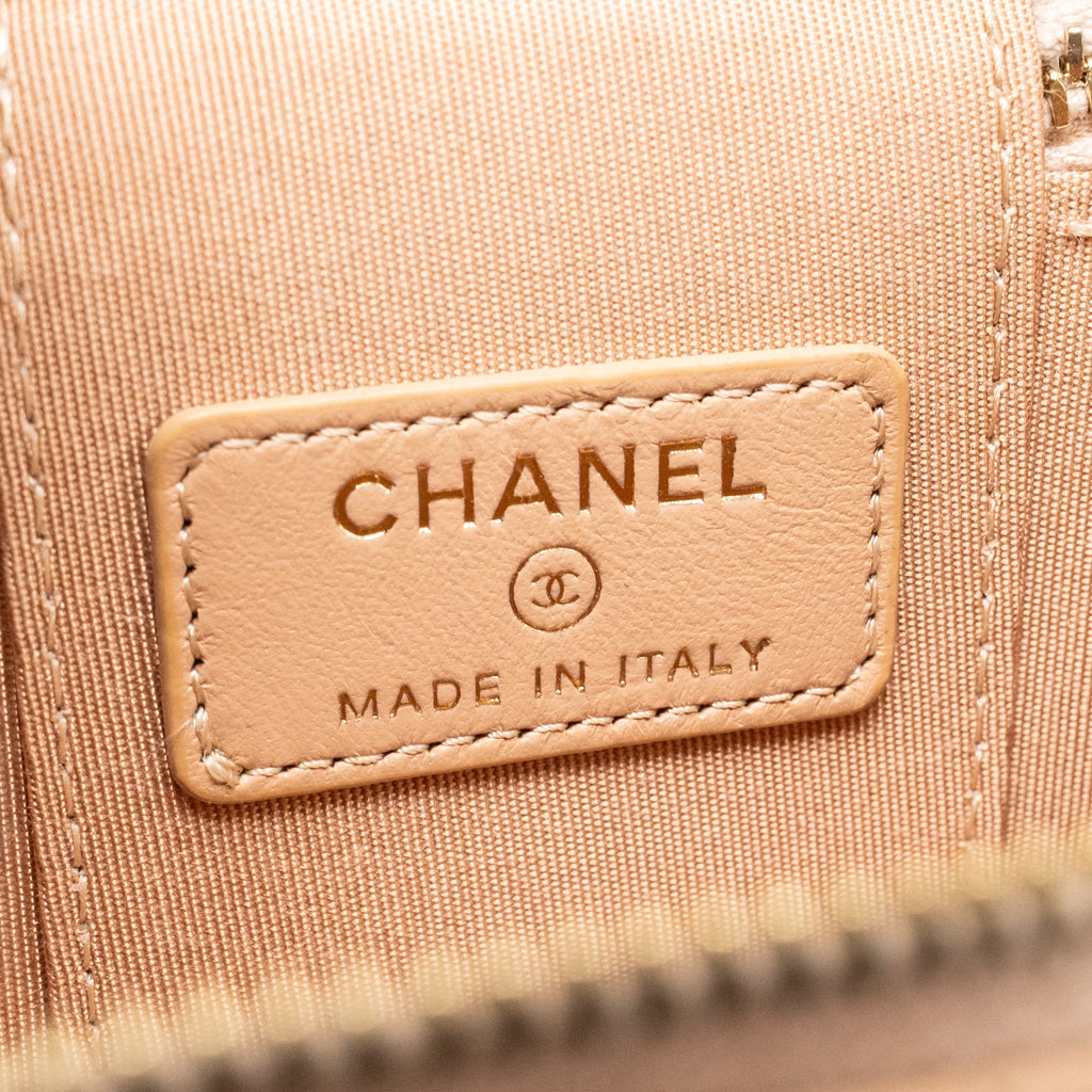 Chanel Top Handle Mini Vanity Lambskin Beige GHW