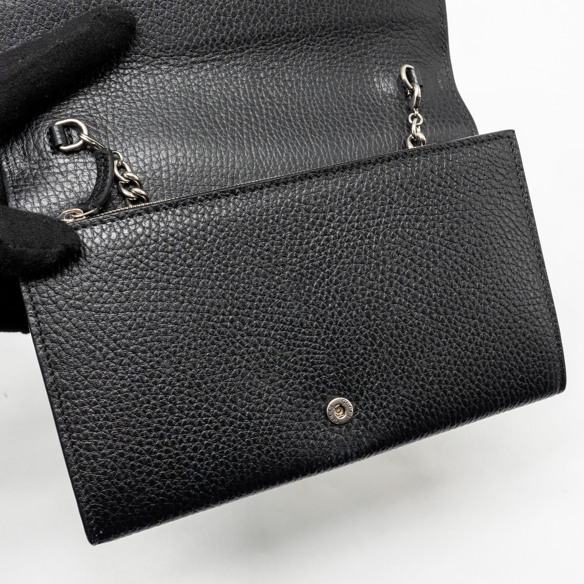 GUCCI DIONYSUS WALLET ON CHAIN CALFSKIN BLACK SHW