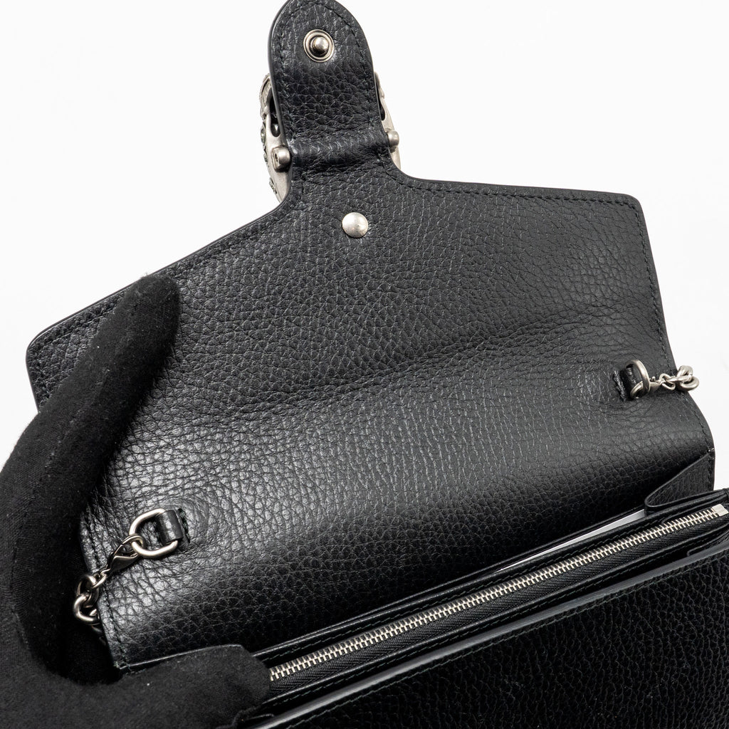 GUCCI DIONYSUS WALLET ON CHAIN CALFSKIN BLACK SHW