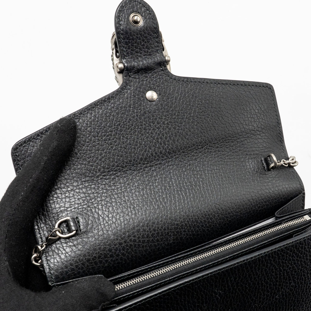 GUCCI DIONYSUS WALLET ON CHAIN CALFSKIN BLACK SHW