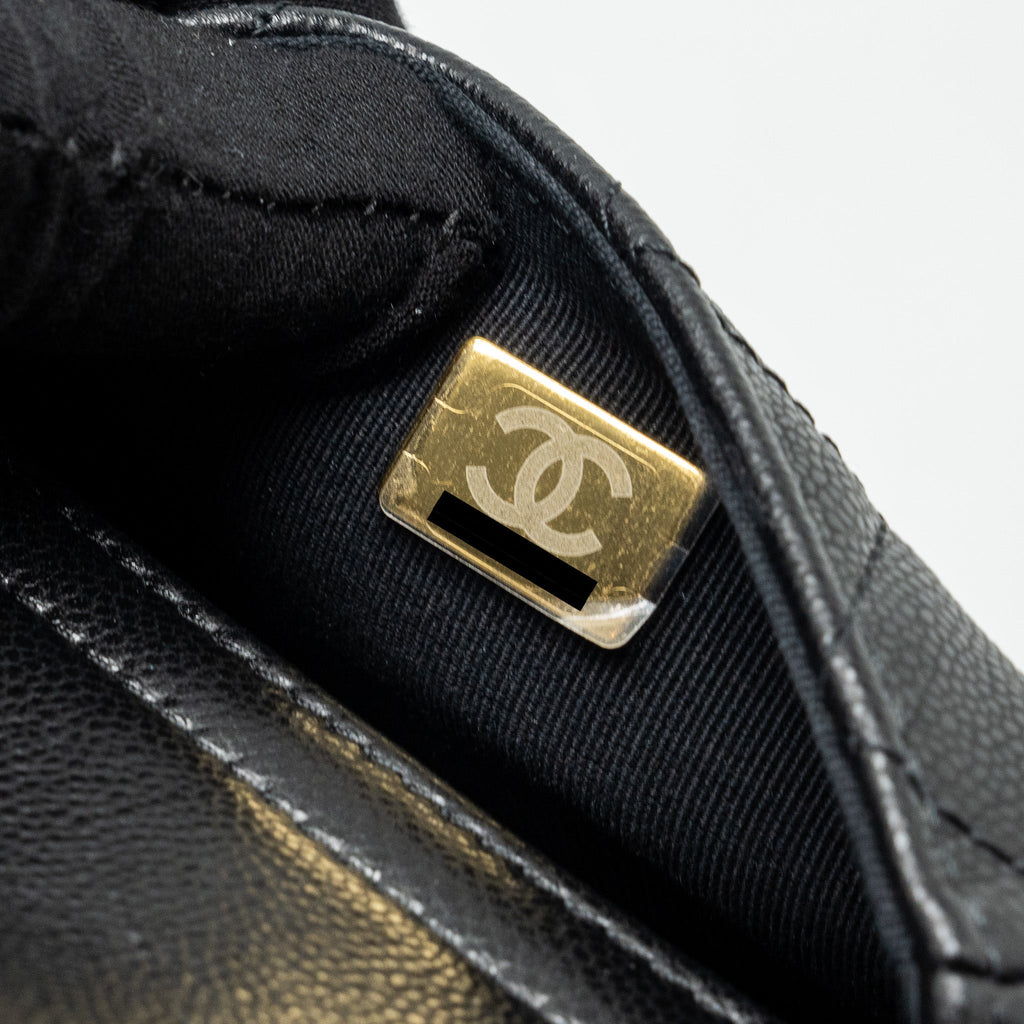 CHANEL TRIPLE POCKET BACKPACK CAVIAR BLACK LGHW (MICROCHIP)