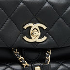 CHANEL DUMA MINI BACKPACK LAMBSKIN BLACK LGHW(MICROCHIP)