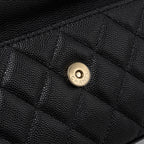 CHANEL TOP HANDLE MINI FLAP BAG WITH CHAIN CAVIAR BLACK LGHW (MICROCHIP)