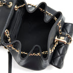 CHANEL DUMA MINI BACKPACK LAMBSKIN BLACK LGHW(MICROCHIP)
