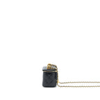 CHANEL 21A GOLD CRUSH MINI VANITY CASE CALFSKIN BLACK BRUSHED GHW