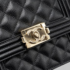 CHANEL NORTH SOUTH BOY BAG CAVIAR BLACK LGHW