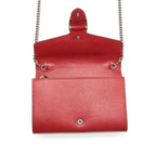 GUCCI DIONYSUS LEATHER MINI CHAIN RED BAG GOLD AND SILVER HARDWARE