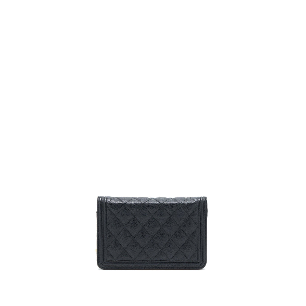CHANEL CLASSIC BOY WALLET ON CHAIN CAVIAR BLACK GHW
