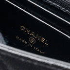 CHANEL TOP HANDLE MINI FLAP BAG WITH CHAIN CAVIAR BLACK LGHW (MICROCHIP)