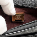CHANEL CLASSIC WALLET ON CHAIN CAVIAR BLACK GHW (MICROCHIP)