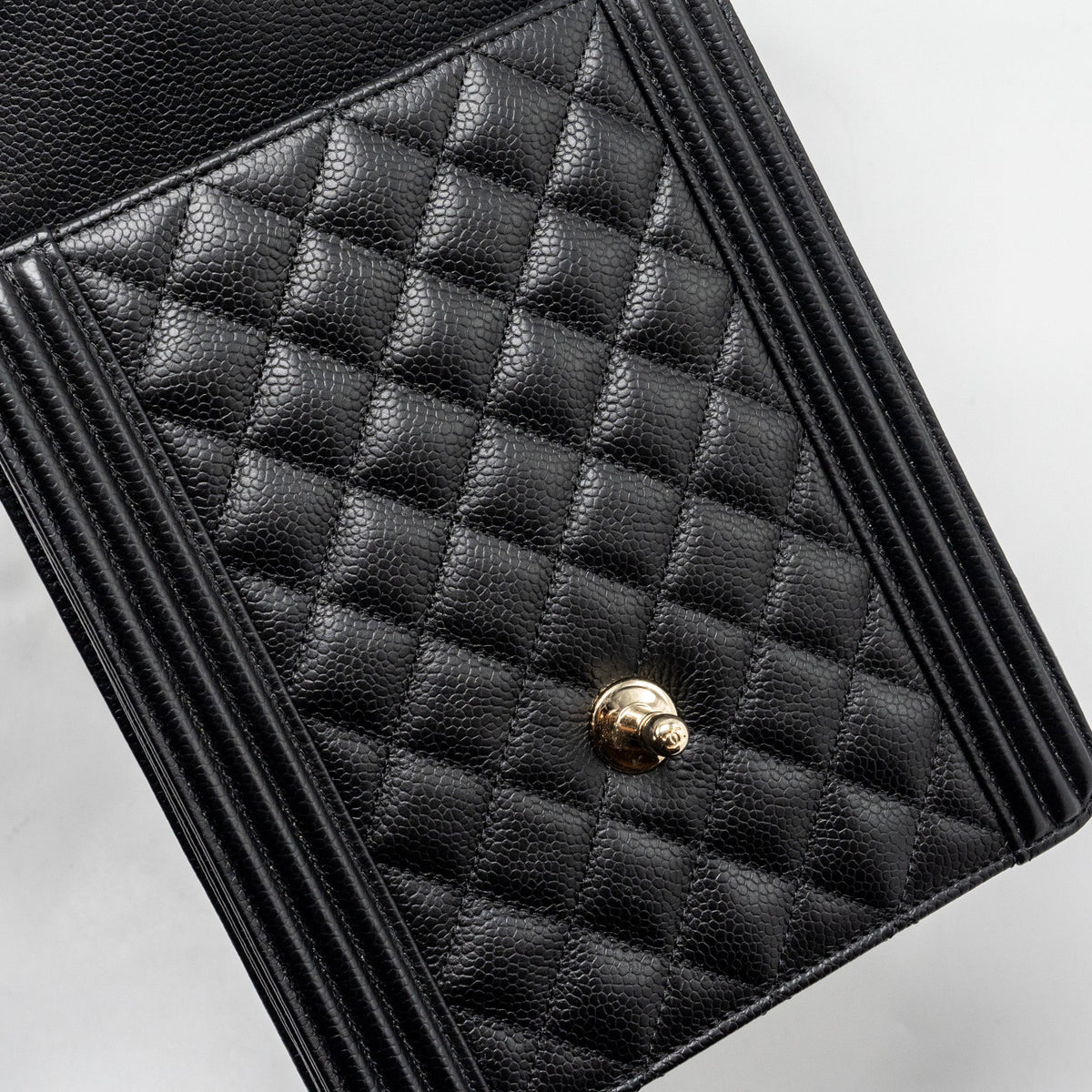 CHANEL NORTH SOUTH BOY BAG CAVIAR BLACK LGHW
