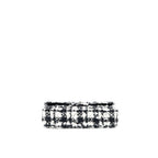 CHANEL VINTAGE MEDIUM CLASSIC FLAP BAG TWEED BLACK AND WHITE SHW