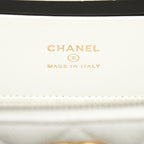 CHANEL 22S LOGO TOP HANDLE LONG VANITY CAVIAR WHITE GHW
