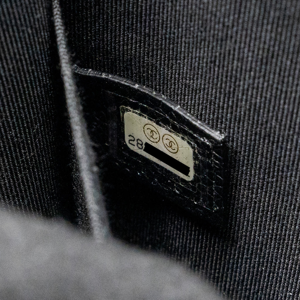 CHANEL NORTH SOUTH BOY BAG CAVIAR BLACK LGHW