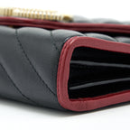 GUCCI GG MARMONT WALLET ON CHAIN BLACK GHW