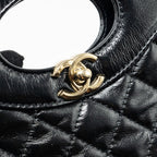 CHANEL MINI 31 BAG SHINY CALFSKIN BLACK LGHW (MICROCHIP)