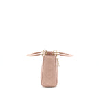 DIOR SMALL LADY DIOR LAMBSKIN LIGHT PINK LGHW